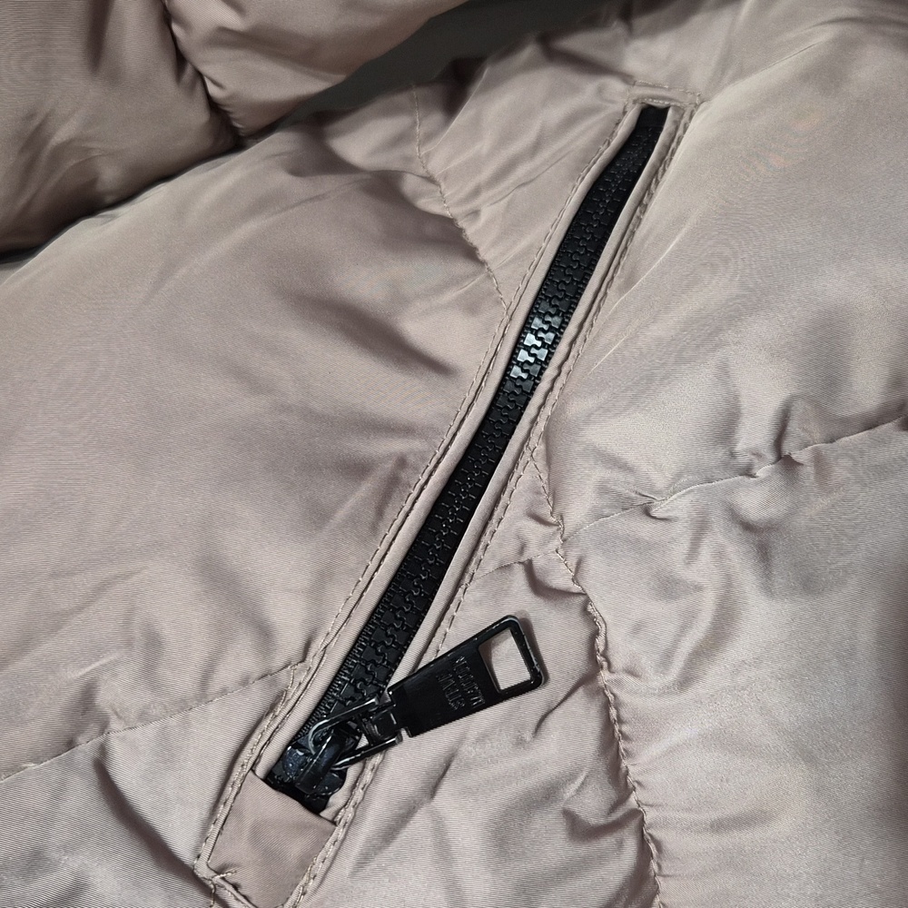 Steve Madden Faux-Fur-Lined Hooded Puffer Coat Tan With Black Size Large - Picture 5 of 12